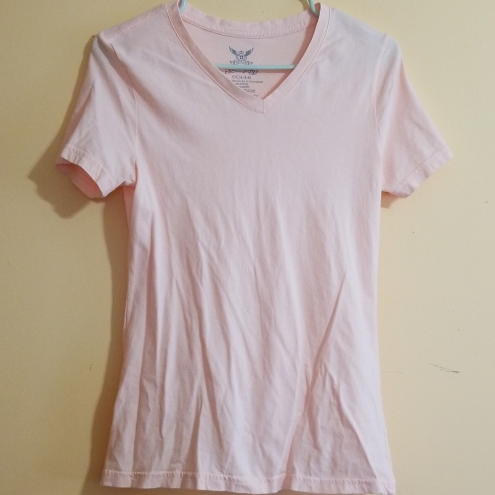 Womens,  Size S, FADED GLORY PEACH V-NECK TEE